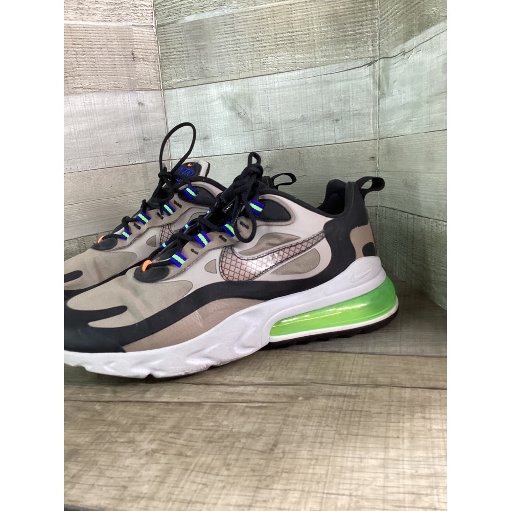 Nike Air Max 270 React Desert Sand Electric Green Mens 9 CD2049-200 Sneaker - Picture 2 of 5